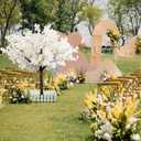 Artificial Cherry Blossom Tree - Handmade White Fake Cherry Blossom Tree Centerpieces for Wedding Party Christmas Garden Indoor & Outdoor