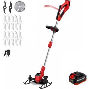 Brushless Weed Wacker & Edger & Lawn Mower Cordless, with 4.0Ah Battery, 3-in-1 Battery Powered Brush Cutter, Charger Included(4.0AH Battery)