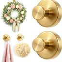 Upgraded Suction Cup Hooks for Shower, Heavy Duty Removable Towel Hooks for Bathroom Glass Door Wall, Stainless Steel Shower Hooks for Towel & Loofah (2 Pack, Gold)