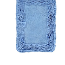 Better Trends 17 x 24 Bathmat 100% Cotton Soft Super Absorbent Non-Slip Washable Bath Rug for Bathroom Floor Decor Toilet Base Contour Blue Shaggy Border Collection