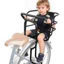 Upgraded Rear Child Bike Seat,Back Mount Kid's Bike Seat with Foot Pedals Back Rest Handrail, Designed for Children Aged 18 Month to 8 Years Old,Easy Installation