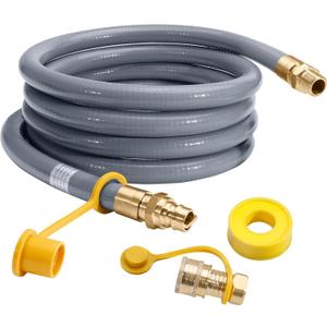 24FT 3/4" ID Natural Gas Hose with Quick Connect, 3/4" outdoor Natural Gas Hose with Gas Quick Connection, Compatible with NG/LP Propane Gas Conversion Kit, Generators, Grill
