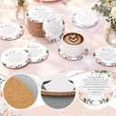 Hushee 200 Pcs Wedding Favors for Guests Floral Cork Coasters Bulk Bridal Shower Thank You Gifts Natural Wood Coaster Wedding Welcome Bag Stuffers Floral Bridal Shower Favors Souvenirs Party Supplies