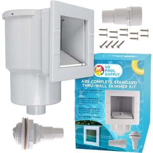 U.S. Pool Supply Standard Thru-Wall Above Ground Pool Skimmer Kit - ABS Construction, Complete Universal Set, Return Fitting, Vacuum Plate, Leaf Basket - Replacement Compatible with SP1091LX Skimmer
