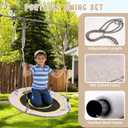 Hapfan 60 FT Ninja Warrior Obstacle Course Swing Set for Kids with Weather-Proof Accessories, Outdoor Playset with Monkey Bars for Backyard