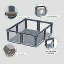 G TALECO GEAR Foldable Playpen for Babies and Toddlers, 59"x71" Portable Play Yard with Mat, Kids Collapsible Play Pen with Sturdy Metal Frame & Mesh Walls, Indoor & Outdoor Baby Fence Play Area