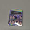 Curvlife Press on Nails Acrylic Fake Nails with AM Design Full Cover False Nails for Women Reusable Nail Kit with Nail Glue Adhesive Tabs (Short)