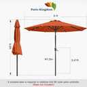 Patio Kingdom 9FT Solar Umbrella 32 LED Lighted Patio Umbrella Table Market Umbrella w/Tilt and Crank, UV-Resistant Outdoor Umbrella for Pool, Garden, Deck, Terracotta