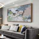 Pink Abstract Painting Large Wall Art Living Room Decor Green Canvas Print Colorful Abstract Wall Art For Living Room Home Office Decoration 30x60 Inch