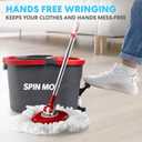 Simpli-Magic 79349 Spin Mop Cleaning System with 3 Microfiber Mop Heads, Red/GRAY,Red/Black
