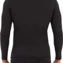 Fruit of The Loom Men's Recycled Waffle Thermal Underwear Crew Top (Black, XL)