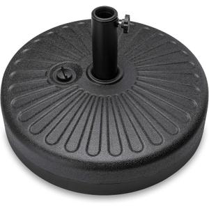 Best Choice Products Fillable Umbrella Base Stand Round Sunburst Plastic Patio Umbrella Base Stand, Pole Holder for Outdoor, Lawn w/ 55lbs Weight Capacity, Adjustment Knob (Black)