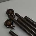 KAMANINA Curtain Rods for Windows 72 to 144 Inches (6-12ft) Long Heavy Duty Curtain Rod, 7/8 Inch Adjustable Decorative Drapery Rods with Netted Texture Finials, Bronze, Size: 32-144"