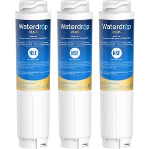 Waterdrop Plus 644845 Filtro de agua para refrigerador certificado NSF 401 y 53 y 42, plomo y repuesto, repuesto para Bosch 11034152, 9000077104, UltraClarity REPLFLTR10, 3 filtros
