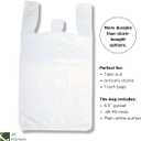 200 Large Plastic Grocery T-Shirt Bags - Plain White 12" x 6" x 21"