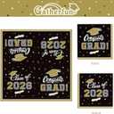 Class of 2026 Graduation Party Supplies - Serve 16 with Black and Gold Graduation Decorations Disposable Paper Plates and Napkins Set, for Congrats Grad Decorations and Favors