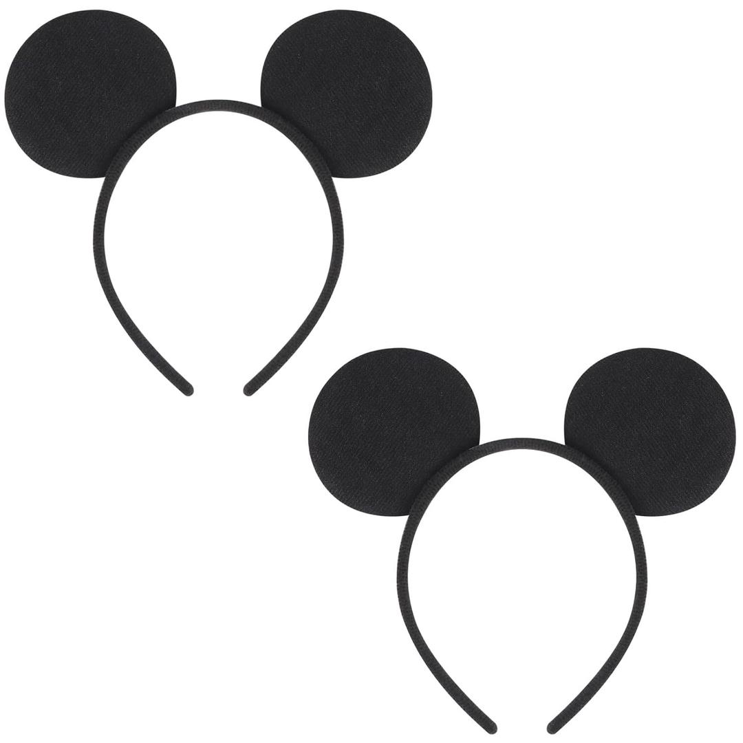 DRESHOW Mouse Ears Headbands Solid Black Ears Party Decoration Costume Headbands Hair Band for Christmas Party