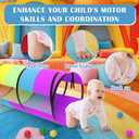 Kids Play Tunnel for Toddlers 70 x 21 Inch Colorful Pop-Up 1-3 Baby Crawling Tunnel Foldable with Breathable for Children Kids Dogs Indoor and Outdoor Backyard Tunnel Toys Gifts