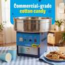 Professional Cotton Candy Machine - Commercial Electric Maker with Drawer & Large Stainless Steel Bowl - Fast Heat-Up - Perfect for Parties & Business - Blue