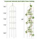 2 Pcs Garden Obelisk Trellis for Climbing Plants Outdoor 6 Ft Rose Bush Round Trellis for Pots Rustproof Metal Pipe with Plastic Coated Plant Flower Trellises for Clematis Vine Jasmine Support