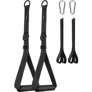 Cable Machine Handles with Finger Straps for gripping Forearm Strength Training, Workout Handles Cable attachments for Gym, Resistance Bands Handles.