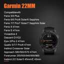 22mm Nylon Watch Band Compatible with Garmin Fenix 5/6/7/8 47mm/5 Plus/6 Pro/7 Pro/E 47mm, Elastic Magnetic Band for Garmin Forerunner 965, Starlight