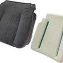 NLQR Cloth Front Driver Side Bottom Replacement Seat Cover & Seat Foam Cushion Compatible with Dodge Ram 1500 2500 3500 4500 5500 SLT Laramie ST Custom Base 2002 2003 2004 2005 Dark Gray