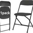 1 Pack Folding Chairs with Commercial Steel Frame Design, Foldable & Portable Plastic Seats with 350LBS Capacity for Indoor, Outdoor, Events, Office, Wedding, Party, School, Dining