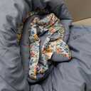 BLOOMHAVEN Queen Comforter Set  7 Pieces Blue Classic Puff Floral Bedding Sets for All Seasons, Shabby Chic Farmhouse Bed in a Bag Queen with Wildflowers Fluffy Comforter, Sheets, Pillowcases & Shams