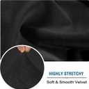H.VERSAILTEX Velvet Stretch Couch Cushion Cover Plush Cushion Slipcover for Chair Loveseat Sofa Cushion Furniture Protector Seat Cushion Sofa Cover (3 Piece Sofa Cushion Covers, Black)