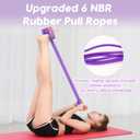 Resistance Bands with Handles, 6-Tube Elastic Foot Pedal Resistance Bands, Natural Rubber Ankle Puller Sit-up Exercise, Multifunction Fitness Band for Abdomen, Waist, Arm, Leg Stretching Training