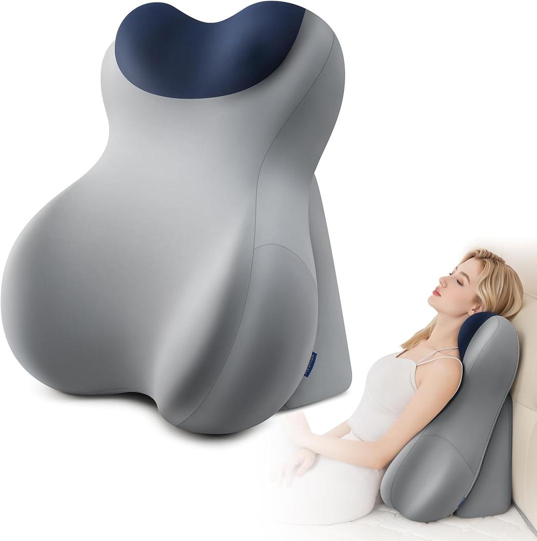Reading Pillow for Adults, Bed Backrest Cushion, Back Support Pillow for Sitting Up, Removable Washable Cover, Wedge Pillow for Bed, Sofa, Couch, Floor Use, Standard