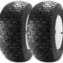 Rengue 16x6.50-8" Lawn Mower Tires and Wheel 3/4" Iron Bushing Wheelbarrow Tires 3" Offset Hub, 4 Ply with 661lbs Load Capacity Wheel Barrow Wheels, Craftsman Mower, Garden Lawn Tractors (2 Pack)