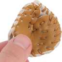 2 Sets DIY Miniature Baseball Bat Glove Ball Set, Decorative Dollhouse Accessories Photography Props (Khaki)