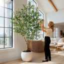 Large Faux Olive Tree Tall Artificial Trees with Pot Indoor Outdoor Realistic Floor Fake plantas for Home Living Room Bedroom Office Porch Outside Patio arboles para decoracion Housewarming Gift