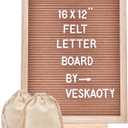 Felt Letter Board with 402 Letters, Numbers & Symbols - 12 x 16 inch Large Changeable Message Board with Wooden Frame Wall Mount Hook, 2 Canvas Bags, Wood Stand (Brown)