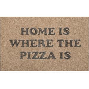Entrance Front Door Mat Home is Where The Pizza is Doormat Non Slip Rubber Backing for Home Inside Outside Patio Entryway High Traffic Areas Funny Floor Welcome Mats (28"x18")