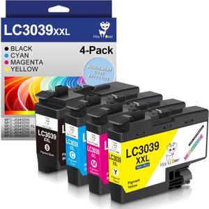 Miss Deer LC3039 BK/C/M/Y Ink Cartridges,Compatible Replacement for Brother LC3039 XXL LC-3039BK,Work for Brother MFC-J5945DW MFC-J6945DW MFC-J5845DW MFC-J6545DW,4 Pack