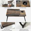 Laptop Desk for Bed, Laptops Bed Tray Desk with 5 Different Angles, Foldable Laptop Bed Table with USB Charge Port and Cup Holder for Writing Working (Rustic Brown)