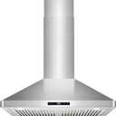 COSMO COS-63ISS75 30 in. Lumin Collection 380 CFM Ducted Island Range Hood, Soft Touch Controls, LED Lights, Stainless Steel