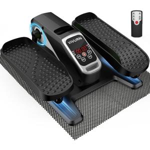 VIVURN-018 Under Desk Elliptical 12 Speed 5 Modes Mini Motorized Leg Exerciser While Sitting for Seniors As Seen on TV with Non-Slip Mat Quiet & Portable Electric Pedal Exerciser for Home and Office (Silver)