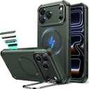 ESR for iPhone 17 Pro Case with Stash Stand, Camera Control Cover Compatible with MagSafe, Military-Grade Drop Protection Magnetic Phone Case for iPhone 17 Pro, Scratch-Resistant Back Cover, Green