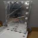 Hansong Vanity Mirror with Lights: Hollywood Lighted Makeup Mirror with 15 LED Bulbs, 22.8''x18'' Light Up Mirror with 3 Colors Modes for Desk, Large Mirrors with USB Charging Port for Bedroom, White