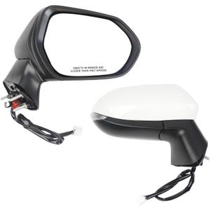 Dasbecan Passenger Side Door Mirror White Compatible with 2020-2025 Toyota Corolla SE& SE Heated w/Turn Signal Nightshade Right RearView Mirror Assembly Manual Fold Power Adjustment 6PINS #87910-12F80