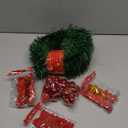 72Feet Christmas Garland, with 36 Red Velvet Bows and 24 Decorative Balls, Non-Lit Greenery Christmas Decoration for Xmas Tree Wreath, Indoor Outdoor Home Mantle Wedding Party