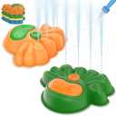 2-in-1 Kids Water Sprinkler & Balance Stepping Stone  2025 New Upgrade Glowing Octopus Garden Toy with LED Lights, Detachable Spray Nozzle, Anti-Slip, Stackable & Storage Bag(Orange & Green)