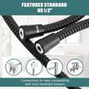 Shower Hose 59-Inch Extra Long Shower Hose-Replacement-PVC Encapsulated Stainless Steel Core,Rust-Resistant &No Teflon Tape Needed,Flexible&Kink-Resistant for Handheld Shower Heads Pets,RV Black