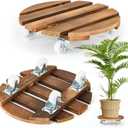 14-Inch Heavy-Duty Plant Caddy with Lockable Wheels  Indoor/Outdoor Rolling Planter Stand for Large Pots
