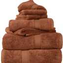 SUPERIOR Egyptian Cotton Ultra Plush & Absorbent, 6 Piece Set, Rust, 6-Piece Towel Set
