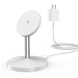 Magnetic Wireless Mag Safe Charger iPhone Stand,Magnet Wireless iPhone Charger Stand 6FT Fast Mag-Safe Charging Station Pad for Apple iPhone 16 Pro Max/16/16 Plus/15 Pro Max/14/13/12,AirPods Pro 2/3/4 (White)